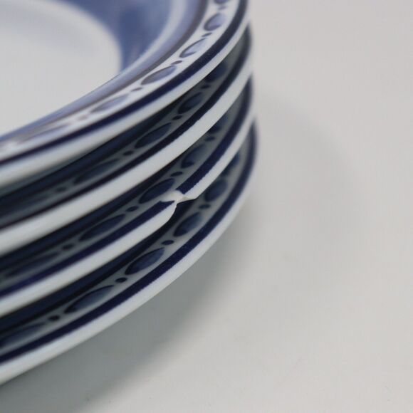 Dansk Bistro Cafe Belgian Blue Salad Plates Set of 4 Made In Portugal - Picture 6 of 6